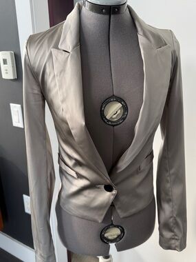 Prada Silver Women's Single-Button Blazer
